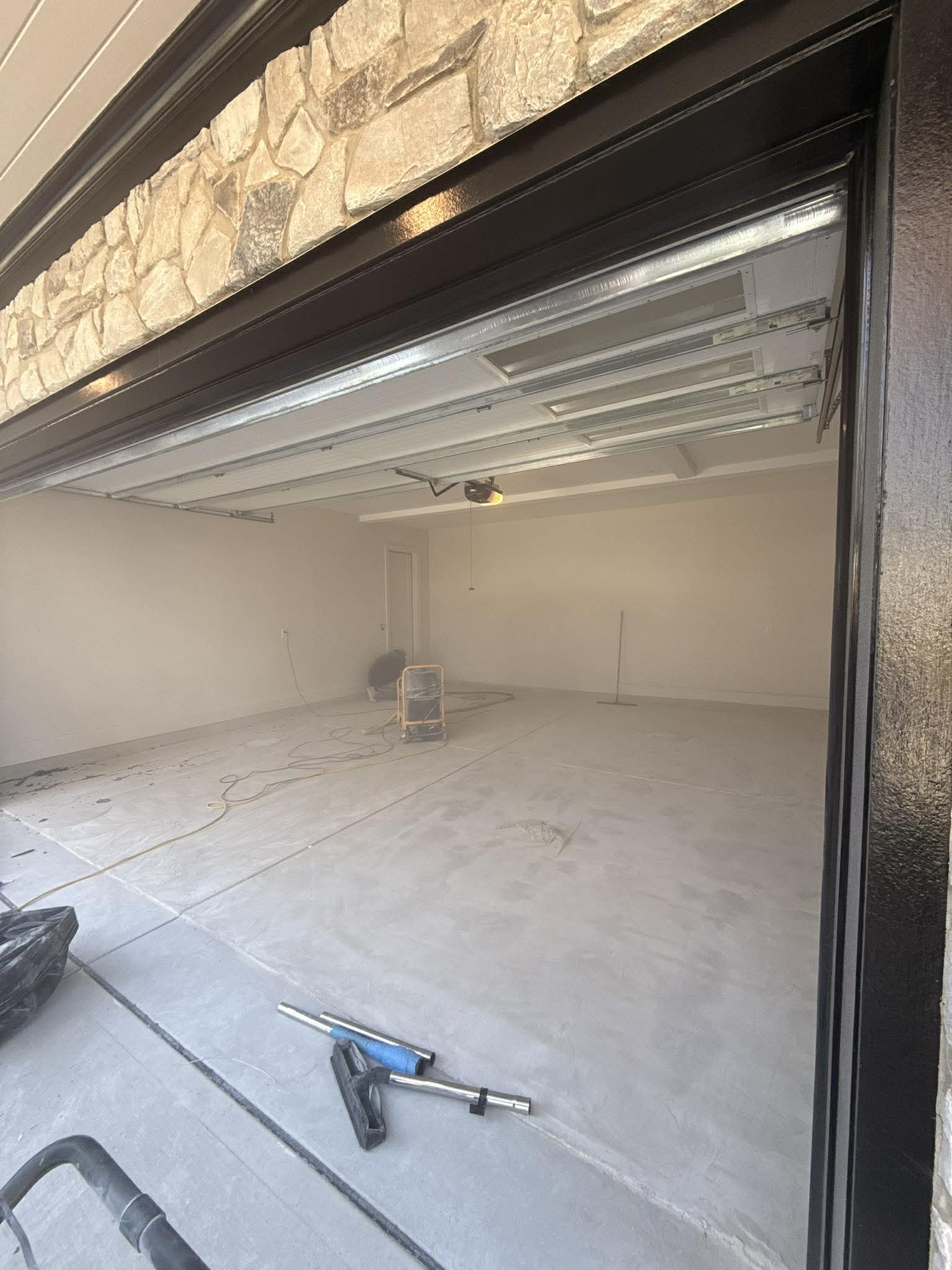 2 car garage before epoxy Raleigh