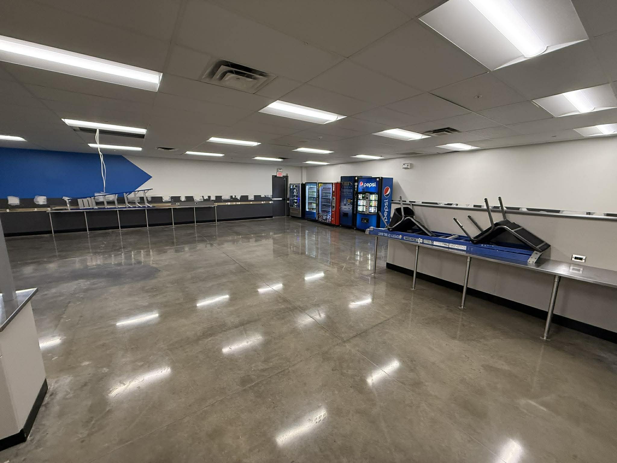 Walmart break room epoxy floor Raleigh